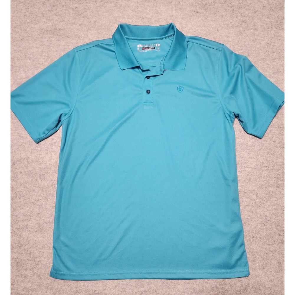 Ariat Tek Dry Heat Series Men's‎ Polo Shirt Turquoise Athletic Golf